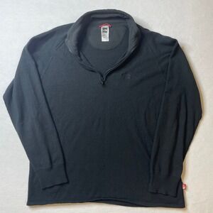 The North Face Mens XL Black Wool Blend Quarter Zip Pullover‎ Sweater